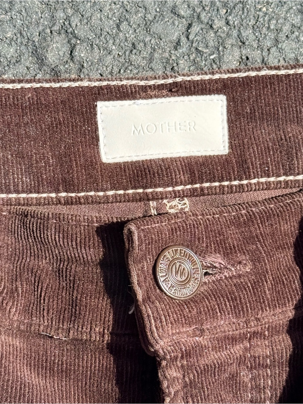 MOTHER women’s Hustler Ankle Fray Corduroy brown pants. - Picture 6 of 13